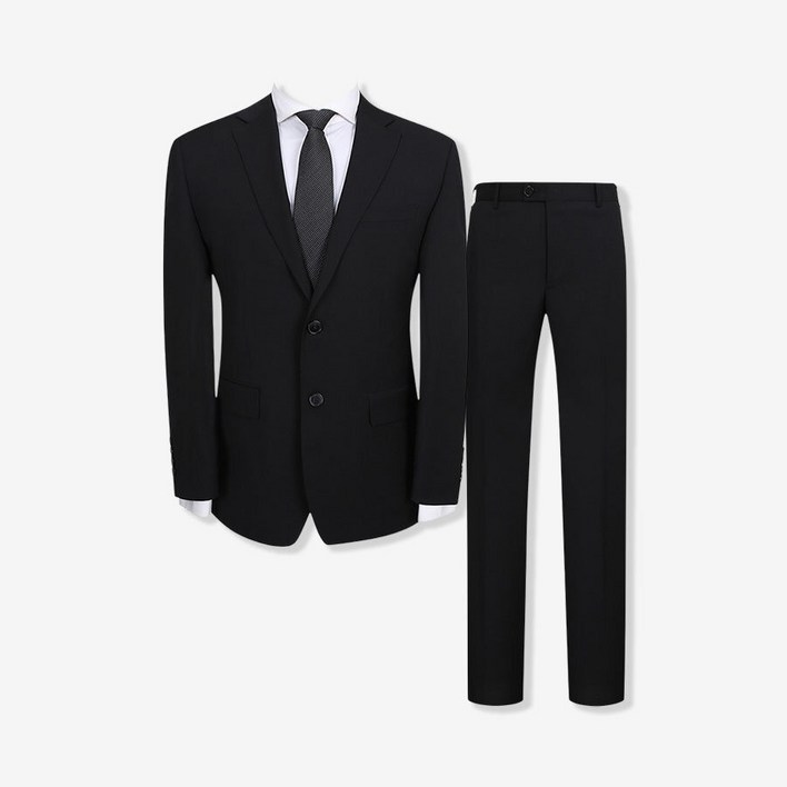 지이크 울 블렌디드 레귤러핏 정장 세트 블랙 PIJAD2032PIPAD2232