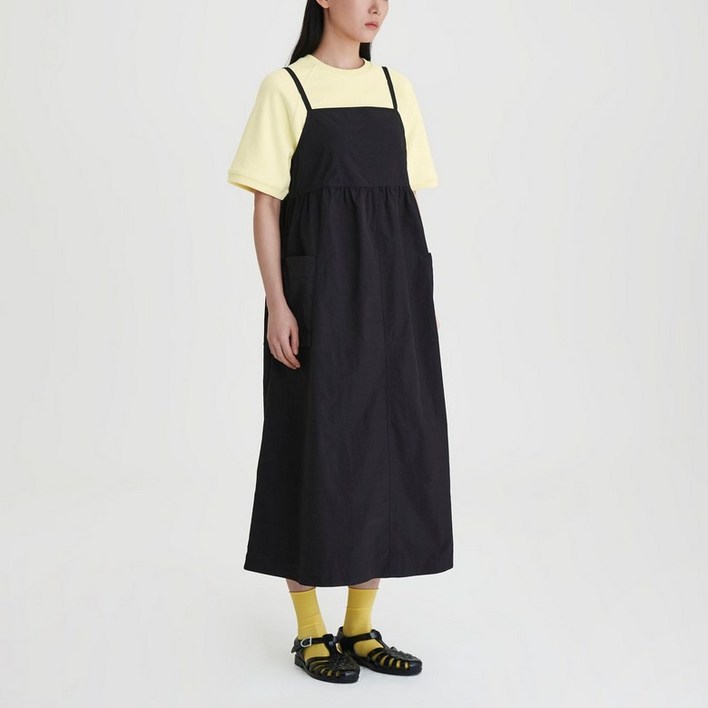 JAJU 25 SS 신상품 여 사각사각 스티치 뷔스티에 카고 원피스 J135201111 220846