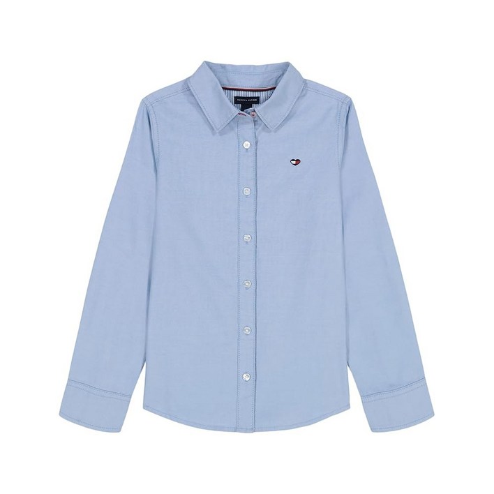 토미 힐피거 여자 긴팔 우븐 버튼다운 셔츠, 가볍고 통기성이 뛰어남