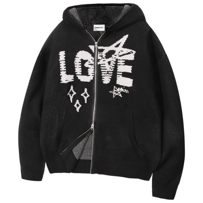 게인스보로 러브스타 니트 후드집업