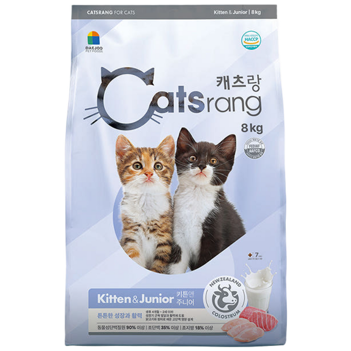 캐츠랑 키튼앤주니어 고양이 사료 키튼 아기고양이 사료, 1포, 8kg, 닭참치