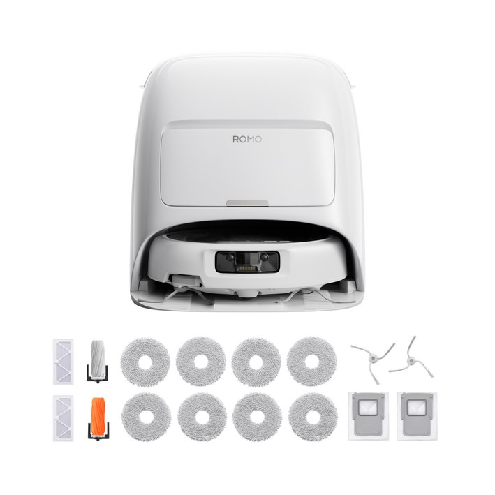 DJI ROMO A 로봇청소기 + 액세서리 키트 세트, 투명 + 화이트(청소기), 단일색상(키트), CR8E