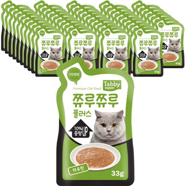 테비 쮸루쮸루플러스 고양이간식 33g, 타우린, 48개