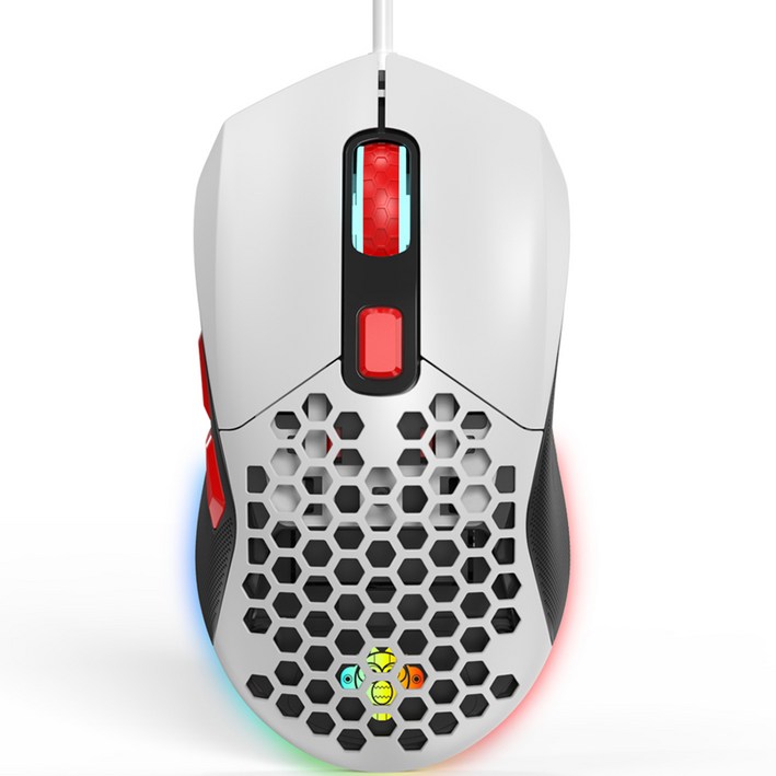 지데빌 Trans RGB 경량 게이밍 유선 마우스 G100, G100, 화이트