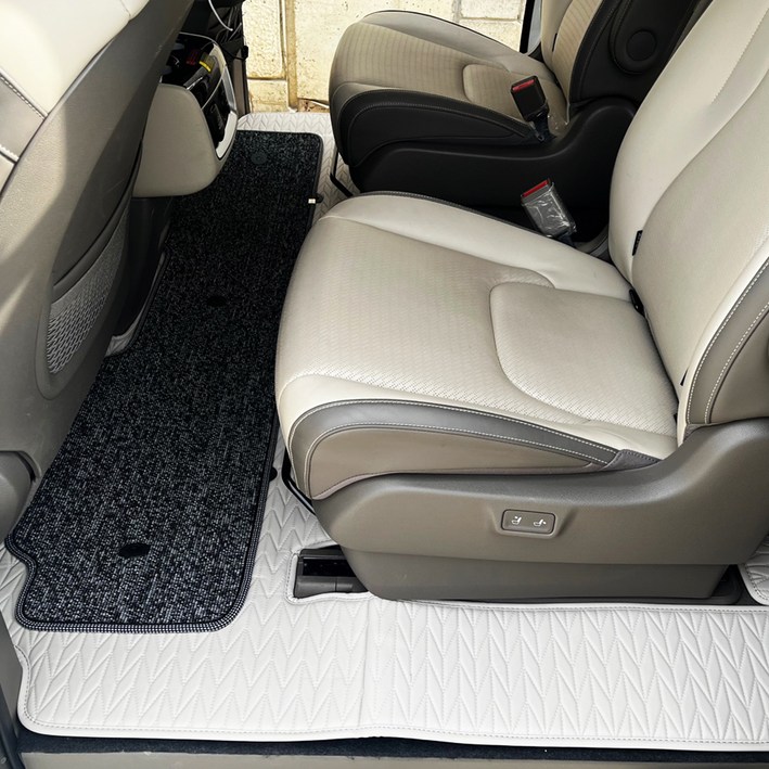 포시즌카매트 5D입체 모노륨매트 1 + 2 + 3열 + 3열등받이 + 트렁크 세트, 카니발 KA4 4세대 7인승 아웃도어 가솔린 / 디젤, 그레이