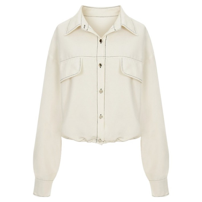 샐리 여성용 스티치 아웃포켓 스트링 셔츠 I5C-CSH004