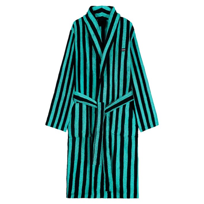 테토 오브제 수피마 40수 바스 로브 L XL, 스트라이프아쿠아마린, 1개