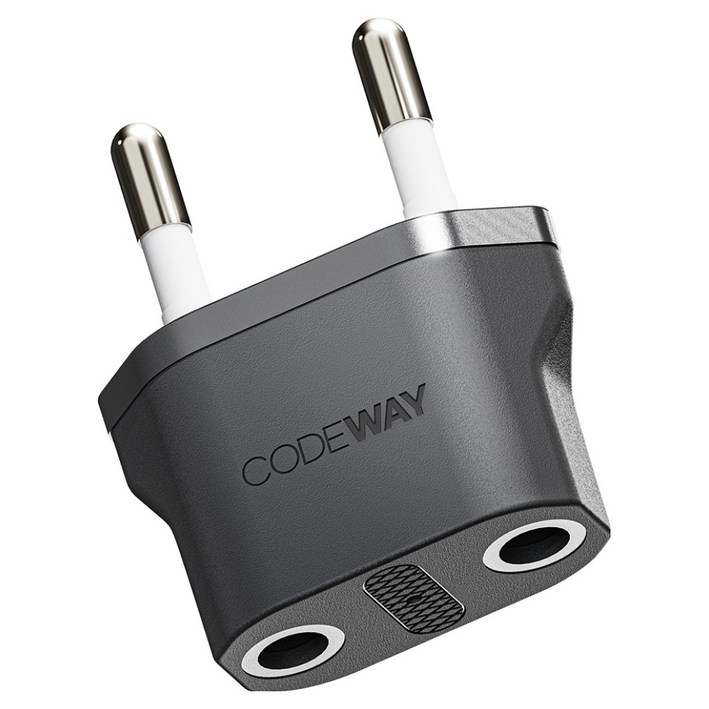 코드웨이 돼지코 220V 변환 유럽형 플러그 35 x 43 mm, 블랙, 1개