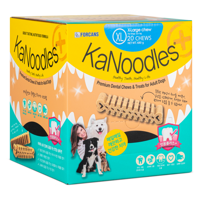 포켄스 강아지 카누들 잇몸플러스 필로팩XL 덴탈껌 20p, 구강청결, 680g, 1개