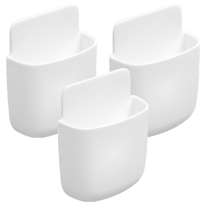 부착식 멀티수납 리모컨 거치대, 화이트, 3개