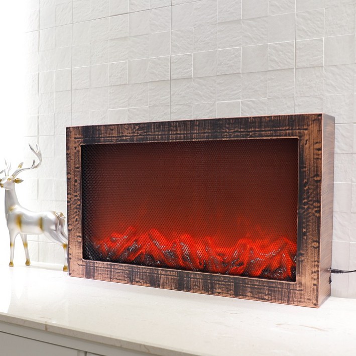 21세기트랜드 감성 불멍 모닥불 벽난로 무드등, D타입, 603 x 110 x 368 mm