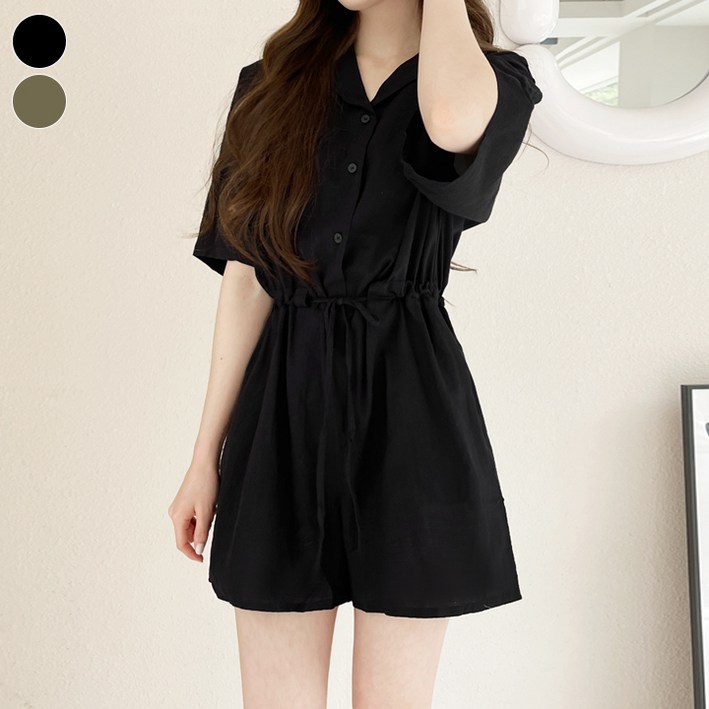 바비팩토리 여성용 여름 시원한 린넨 점프수트 원피스 썸머 반바지 점프 슈트