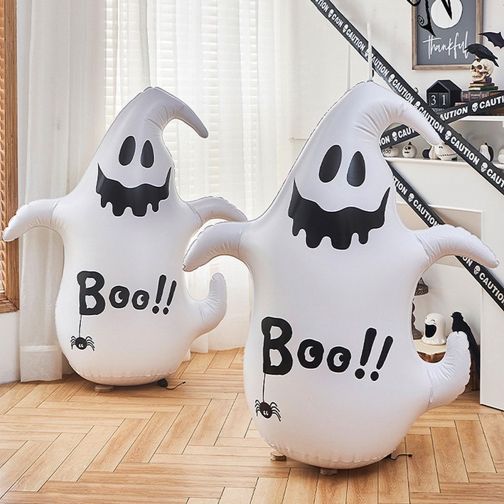 파티앤온 할로윈 오뚝이 대형 에어벌룬 튜브 스탠딩풍선 장식, 2개, 유령