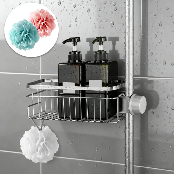 Norvee 무타공 샤워봉 욕실선반 304 스테인리스 샴푸 수납 바스켓