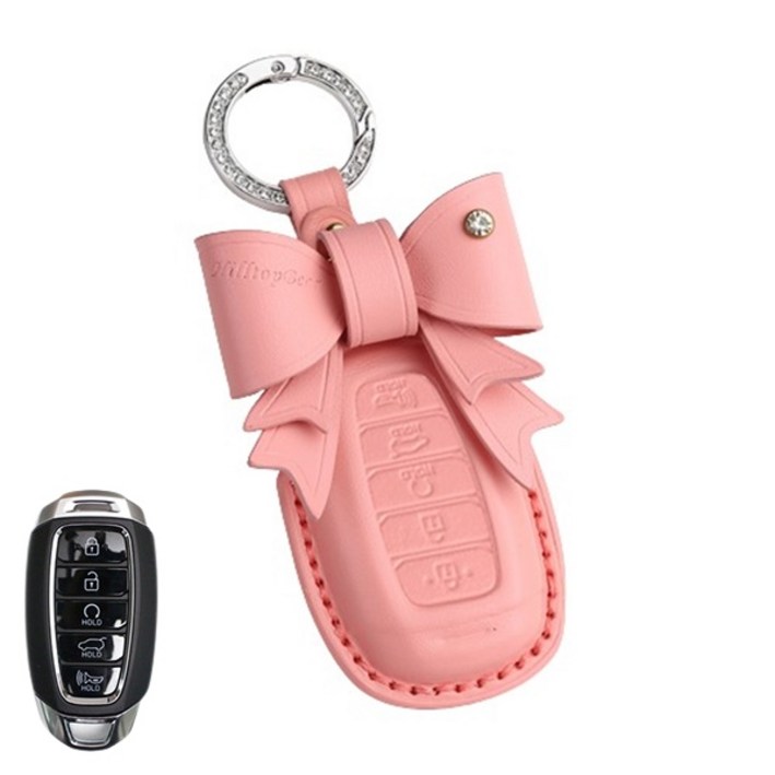 키에티 현대 아반떼CN7 5버튼 스마트키 호환 베지터블 키케이스, 베이비핑크, 단일상품