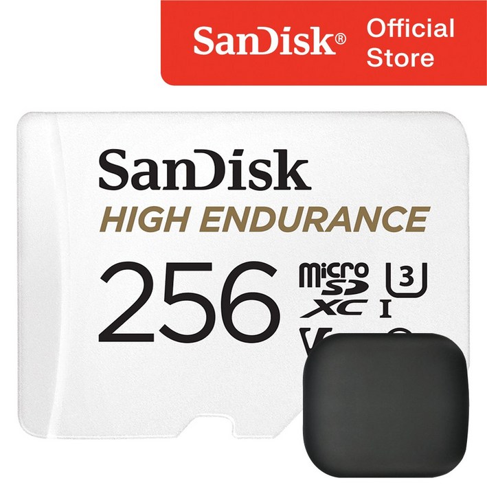 샌디스크 High Endurance 블랙박스 마이크로 SD 카드 / 메모리 보관 케이스, 256GB 7424935770