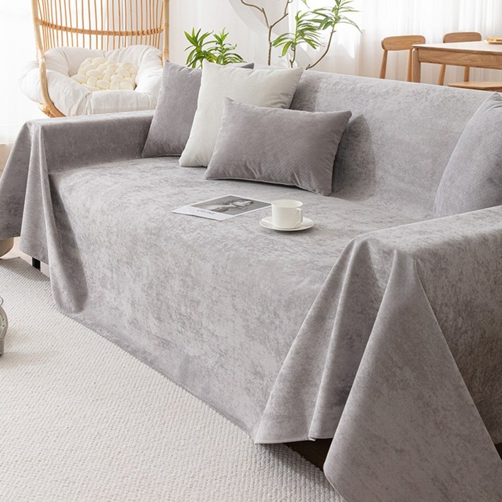 생활 방수 커버무드 논슬립 소파 커버 고양이 스크래치 방지, 1개, 그레이
