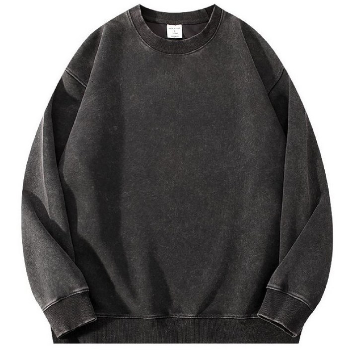 워싱 워시드 긴팔 남성 여성 맨투맨 티셔츠 어메리칸 빈티지 두툼한 350g 고급 면