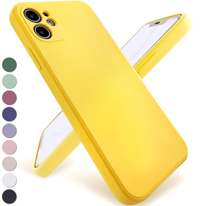 아이폰 파스텔 슬림 사각 실리콘 젤리 안감 스웨이드 범퍼 케이스