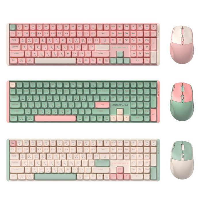 GDEVIL MK850W 저소음 무선 기계식 키보드 마우스 세트 3컬러, 핑크, 단일상품, 인체공학 GDEVIL MK850W 저소음 무선 기계식 키보드 마우스 세트 3컬러, 핑크, 단일상품, 인체공학