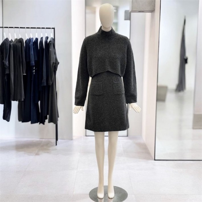 CC콜렉트 터틀넥 레이어드 니트 원피스 C244KSE031DH4976836