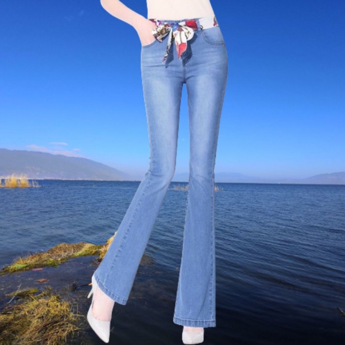 여성 부츠컷 청바지 나팔바지 8UYGF