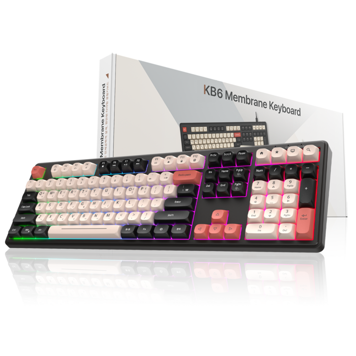 OMIIYA 키보드 유선 108키 풀배열 멤브레인 저소음 사무용