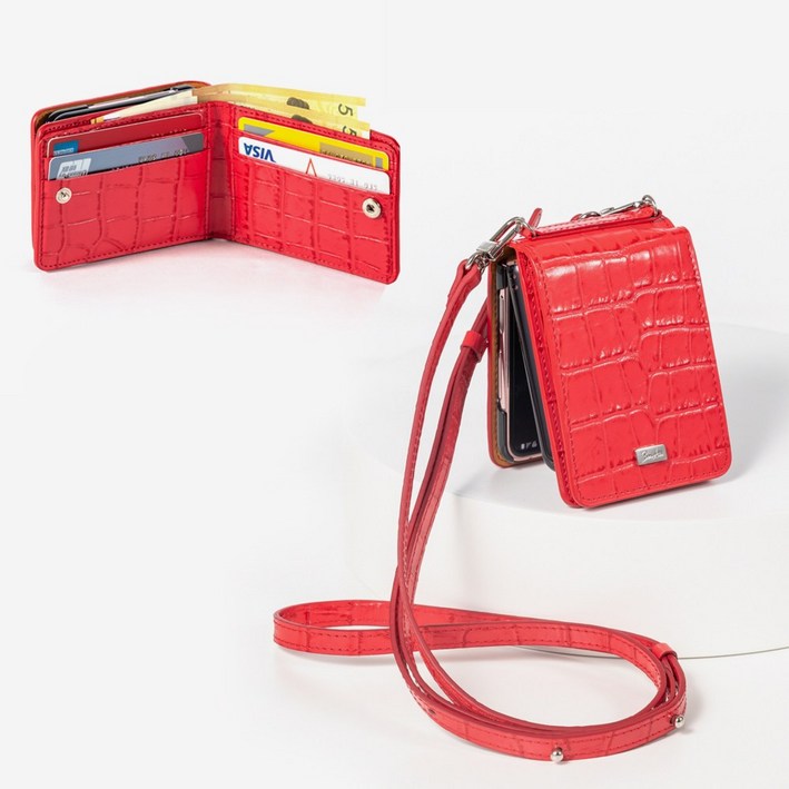 본아띠 METIS 천연소가죽 크로커다일 악어 지갑 갤럭시 Z플립5 6 케이스