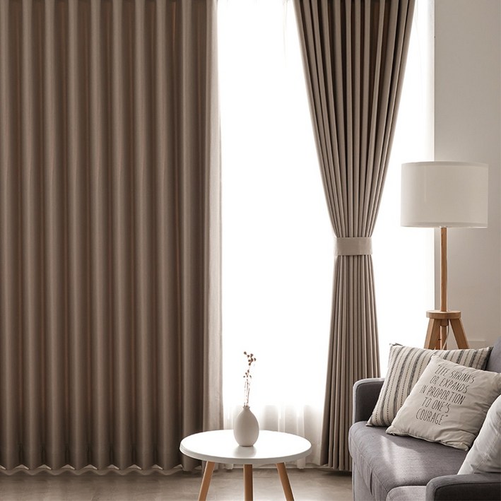 소르르홈데코 빠른배송 릴렉스 형상기억 암막커튼 2장고정끈 이음선없는 거실 안방 방한 방풍