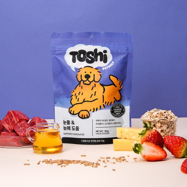 토쉬 펫밀리 강아지 영양제 트릿 눈물케어, 1개, 눈물개선눈건강, 60정
