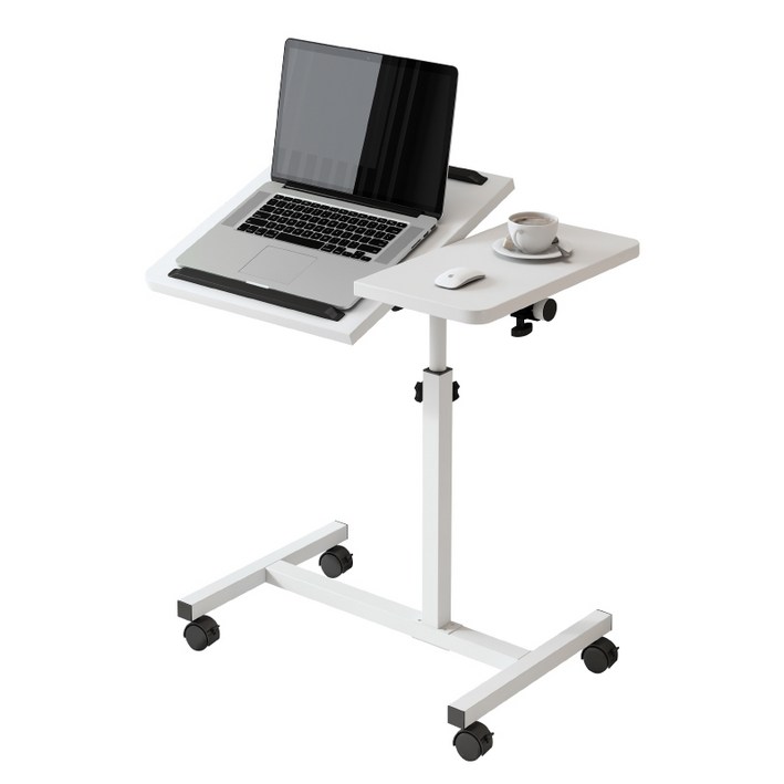 디큐브 이동식 사이드 테이블 협탁 각도 높이 조절, 화이트