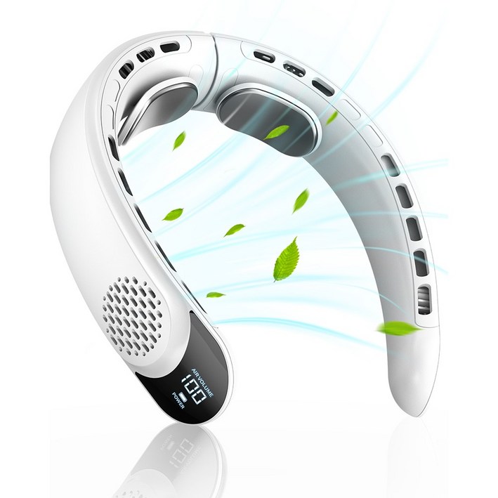 SmartGo 무선 휴대용 넥밴드 선풍기 저소음 목걸이 선풍기 아이스 냉각 3단 에어컨선풍기