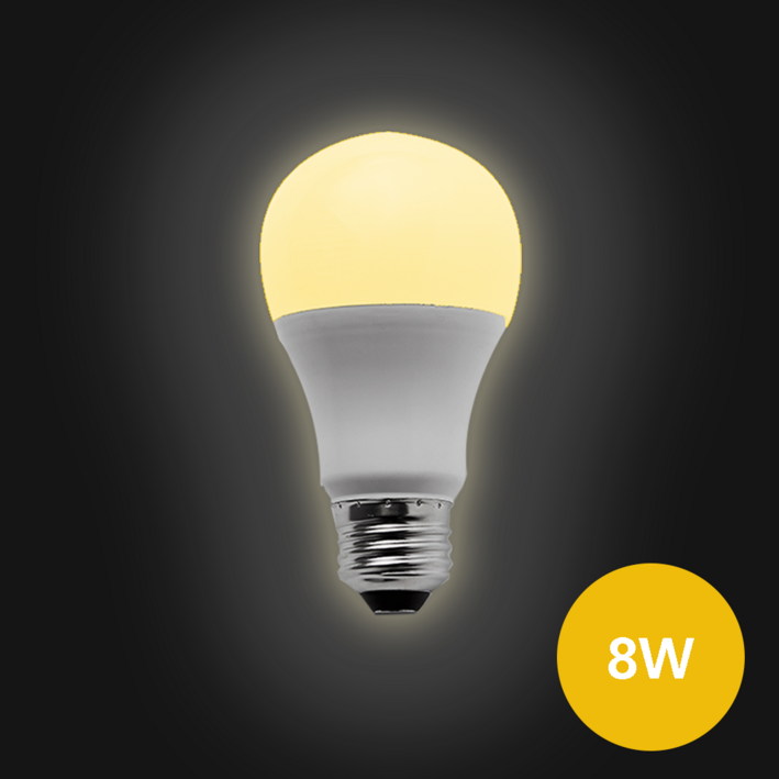 e26 소켓 LED 전구 8W (주황색빛,3000K), 40개