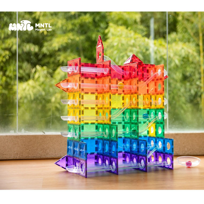 MNTL 비컴비 맥마블런 100pcs 클래식 컬러투명관 자석 블럭 교구 마블런 볼런 소근육발달 색감놀이 창의력 장난감, 1개