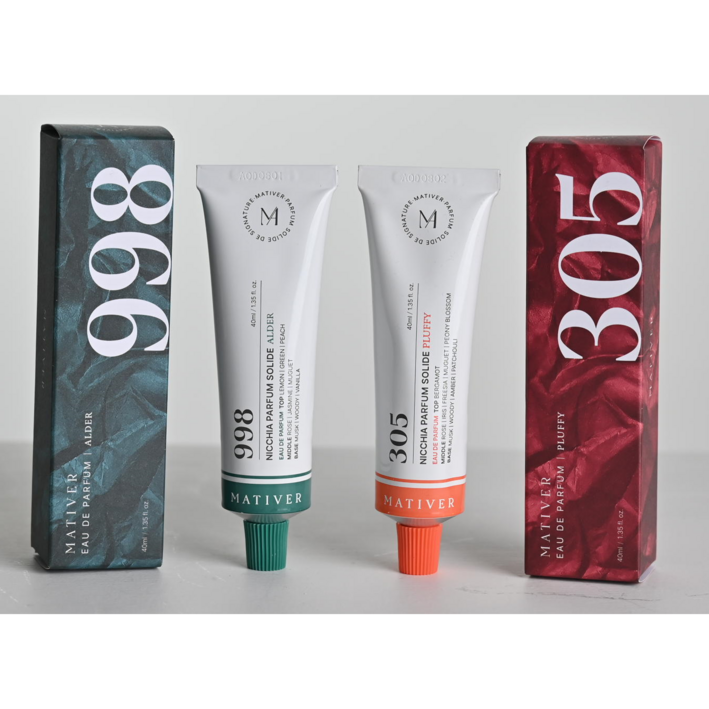 마티베르 승무원 고체향수 1+1 (사과나무꽃향 305, 포근한들판향 998) 핸드크림 겸용 40ml (남녀공용)