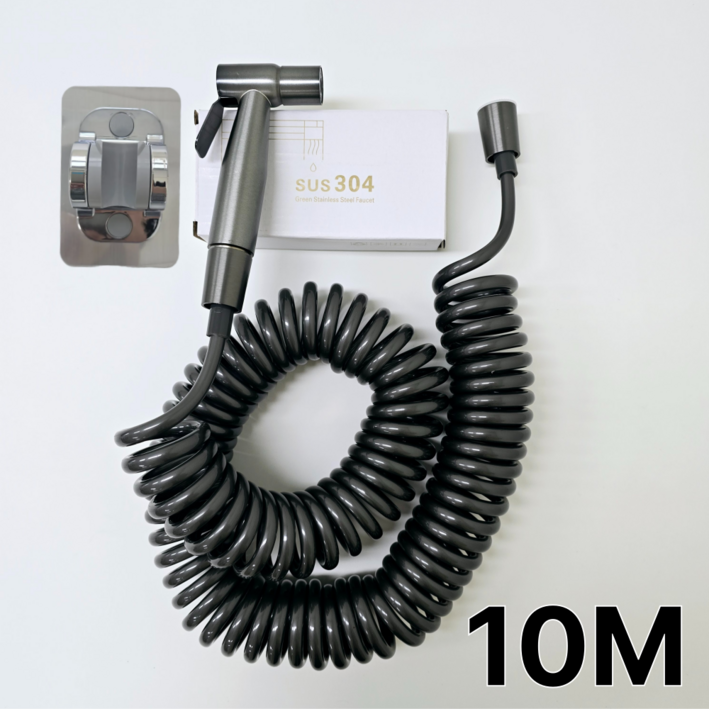 프라니 베란다호스 분사기 거치대 10m, 블랙, 1세트