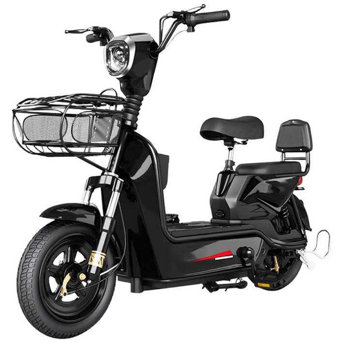 텔픽 전기자전거 26년 신형 전동 스쿠터 고출력 자토바이 출퇴근, 레드, 경량스틸