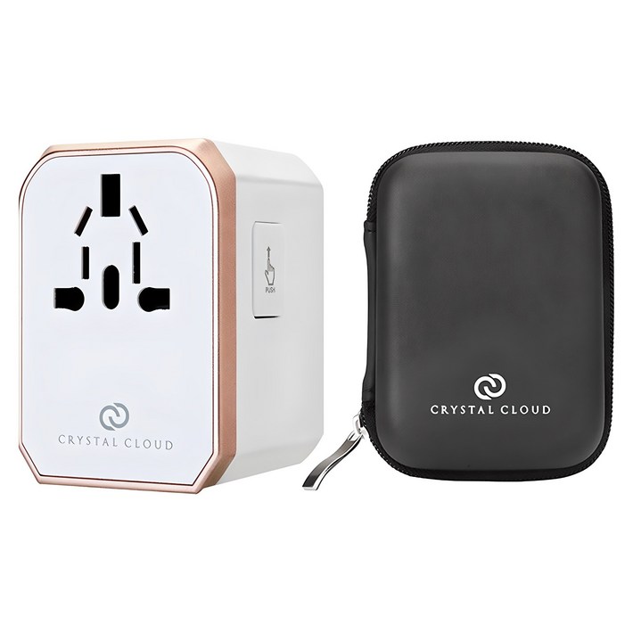 크리스탈클라우드 5포트 전세계 여행용 해외 멀티 플러그 CC305PLUS 로즈골드, 1개