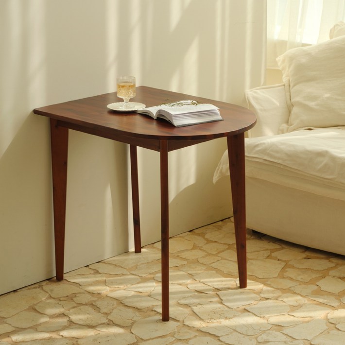 하우스레시피 에이든 티크 반타원 테이블 800