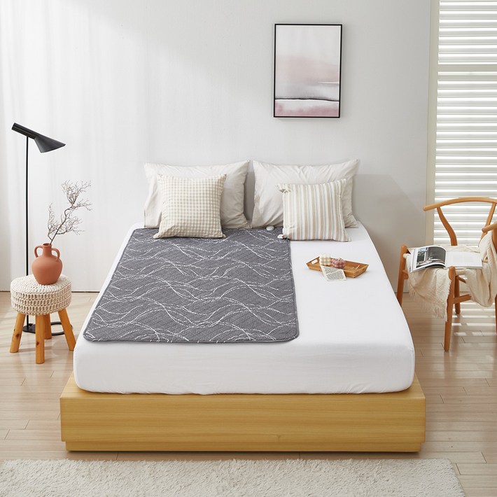 한일의료기매트 EMF 탄소 전기요, 그레이웨이브, 싱글100 x 180 cm