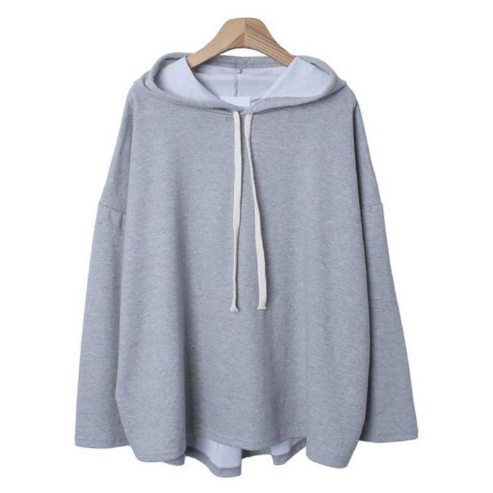 시크블랙 리다논 뒷주름 포인트 오버핏 후드티 cpt15750k48