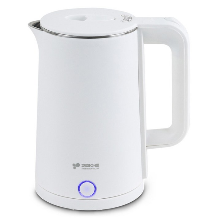 키친아트 허브 SUS304 스텐 이중단열 대용량 원터치 무선 전기주전자, KAEPD2530화이트