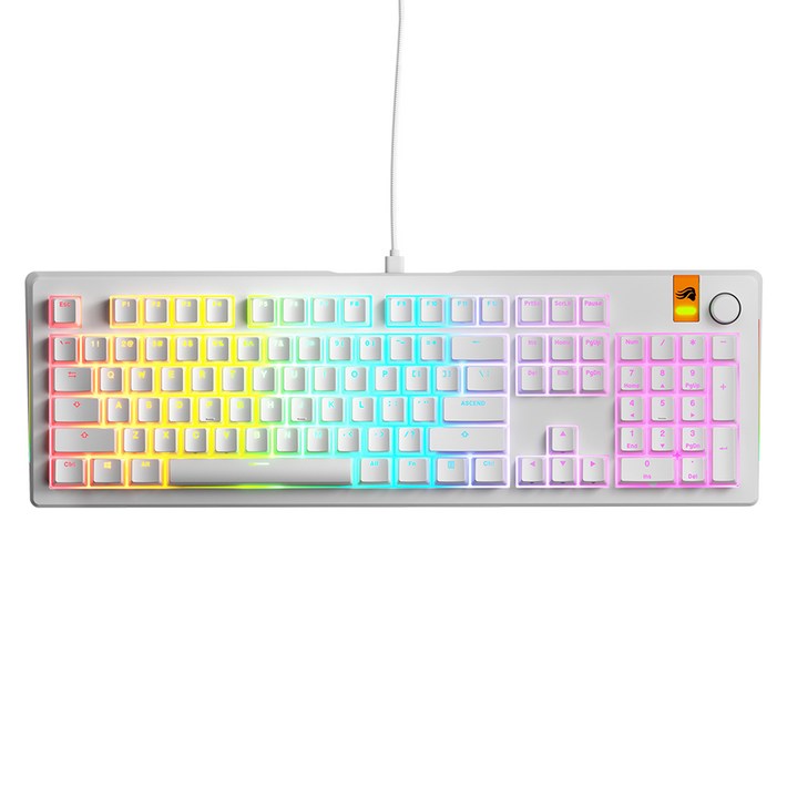 글로리어스 Prebuilt 8K 래피드 트리거 지원 게이밍 키보드 100, 화이트, GMMK 3 HE, 마그네틱축자석축