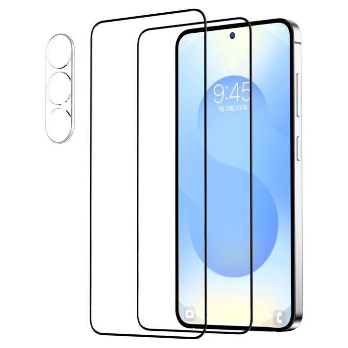 케이맥스 전면 강화유리 필름 2p  카메라 필름 세트, 1세트