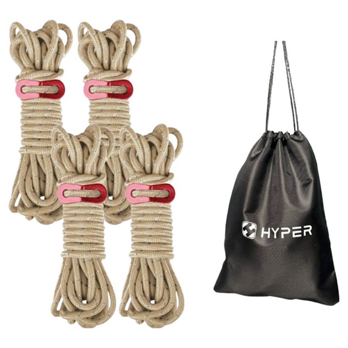 하이퍼플래닛 캠핑 텐트 로프 스트링 4p  파우치 세트