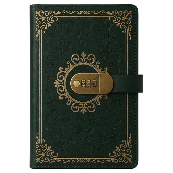 모더너리 시크릿 비밀 다이어리 일기장, 딥다크 그린, 1개