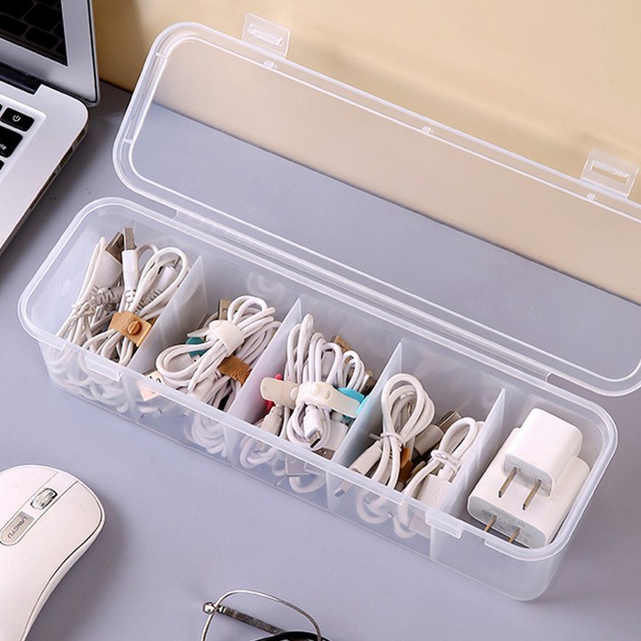 에스앤큐 먼지차단 케이블 5칸 수납 보관함