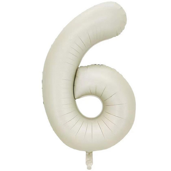 팡파티 숫자 레터링 풍선 101cm 6, 화이트, 1개 팡파티 숫자 레터링 풍선 101cm 6, 화이트, 1개