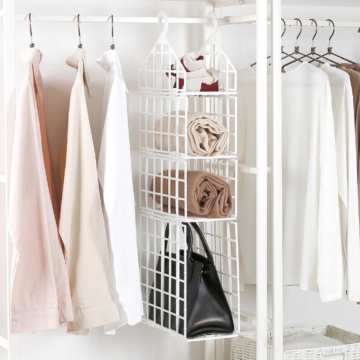 홈앤하우스 옷장안 선반행거 하프 대1소2단 세트