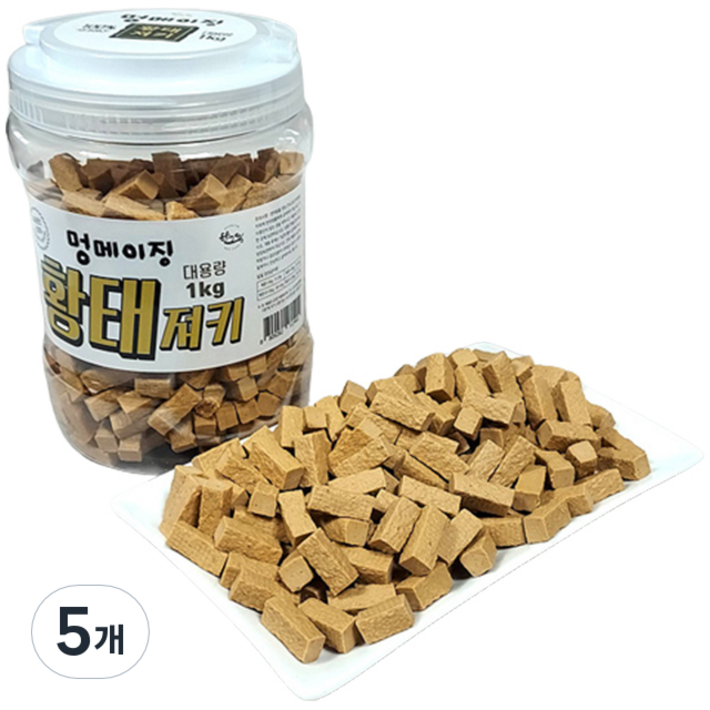 멍메이징 강아지 소프트 간식 져키, 황태, 1kg, 5개